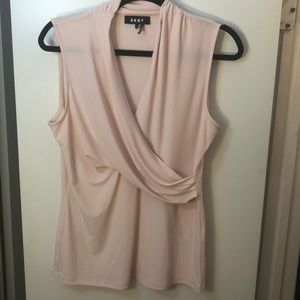 DKNY side ruched pullover blouse